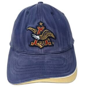 Anheuser-Busch Blue Baseball Cap One Size Embroidered Eagle Logo Adjustable Hat
